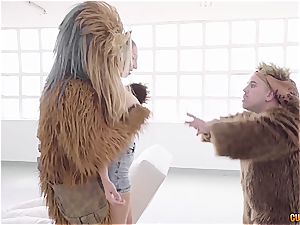 Spanish hoe Yuno enjoy gets drilled by Chewbacca, Yoda and an ewok
